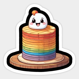 rainbow cookies with ice cream cute Sticker